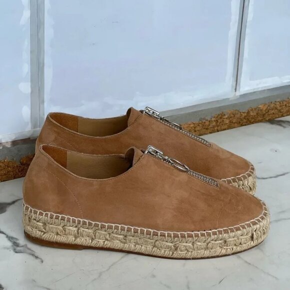 Alexander Wang Tan Devon Suede Espadrille Flats 37 - Picture 2 of 14